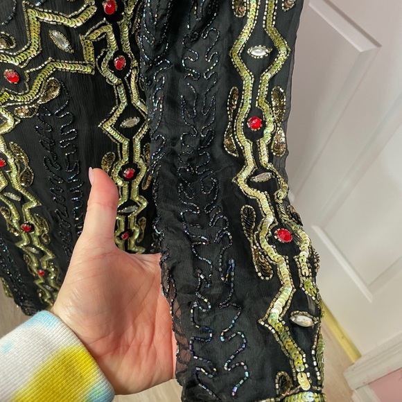 Vintage Sequin Dress Rhinestones beaded evening dress - Picture 6 of 8